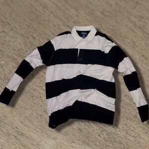 Arizona Jean Company Black and White Striped Long Sleeve Tee